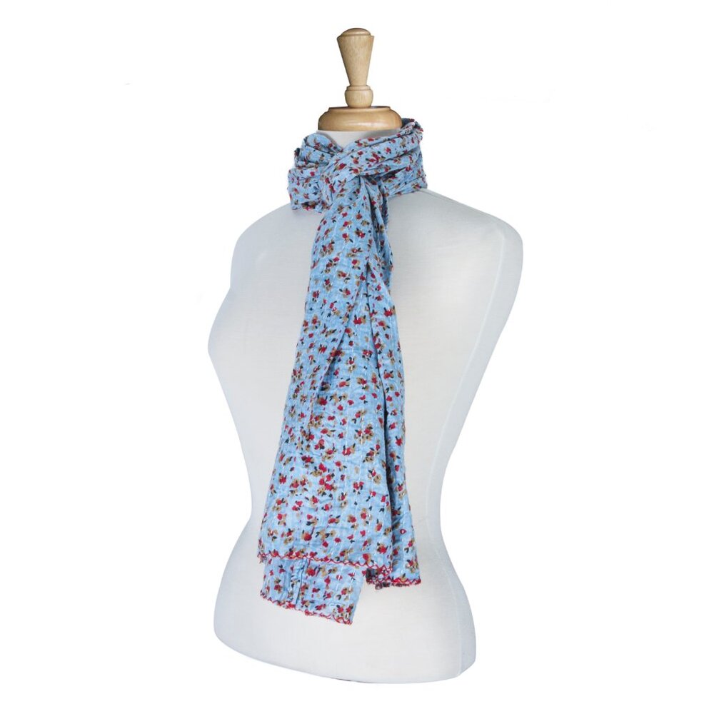 Taj Hotel Home Decor Kantha Cotton Scarve | 1-Piece | Multicolor | 18"x72"